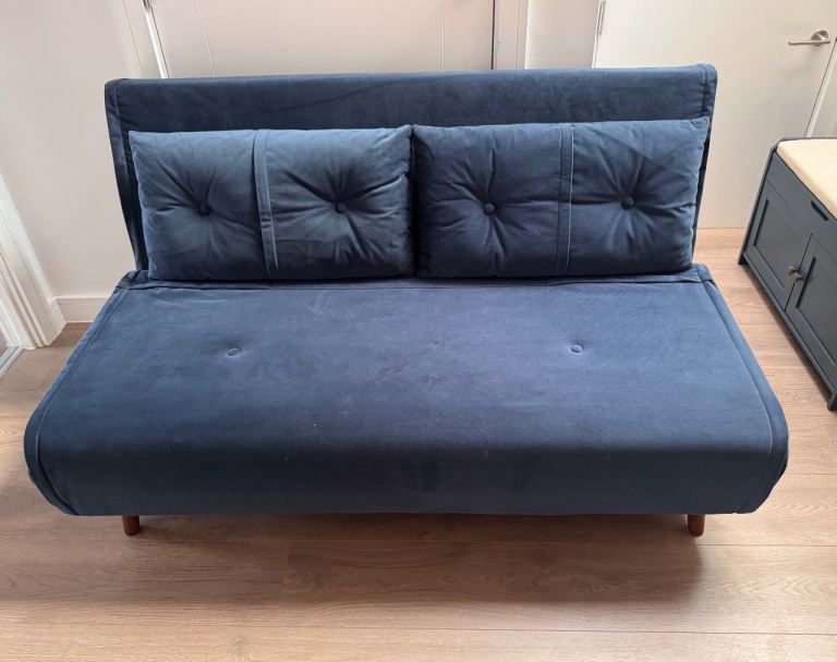 Made (dot) com - Haru Blue Fabric Sofa Bed – Good Condition