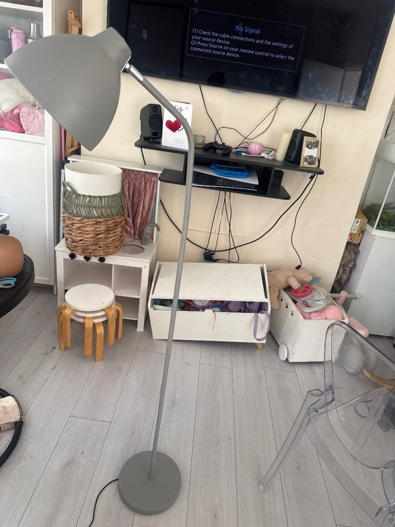 Grey floor lamp