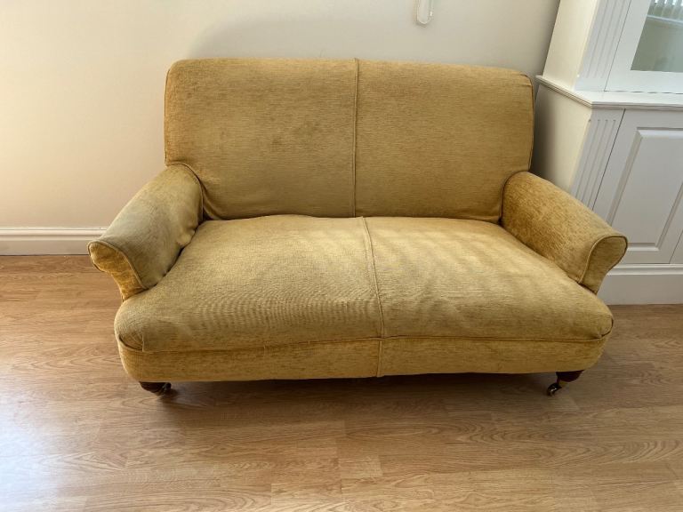Yellow Two-Seater Vintage Sofa – Fair Condition