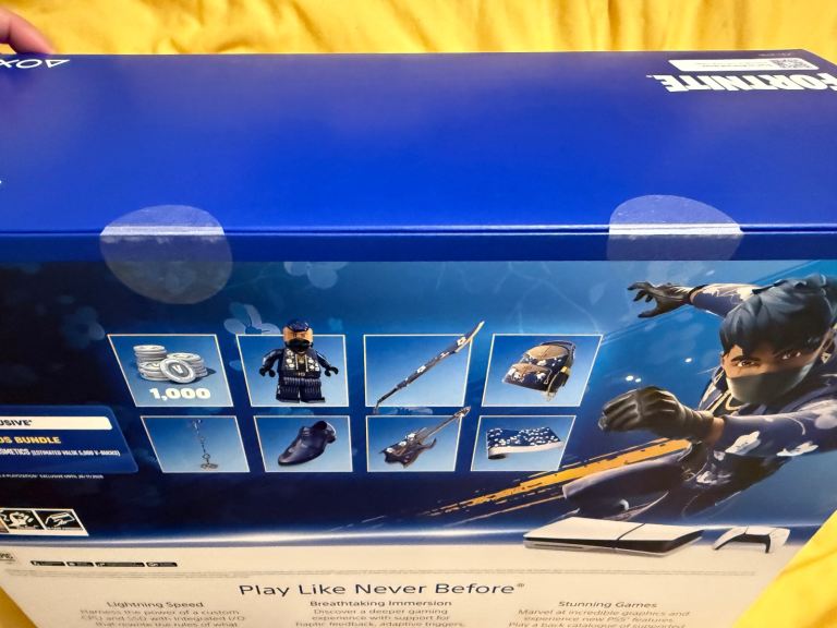 PS5 Slim Disc Edition Console 1TB - Fortnite Flowering Chaos Bundle