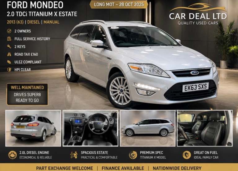 2013 Ford Mondeo 2.0 TDCi Zetec Business Edition Powershift Euro 5 5dr ESTATE Diesel Automatic