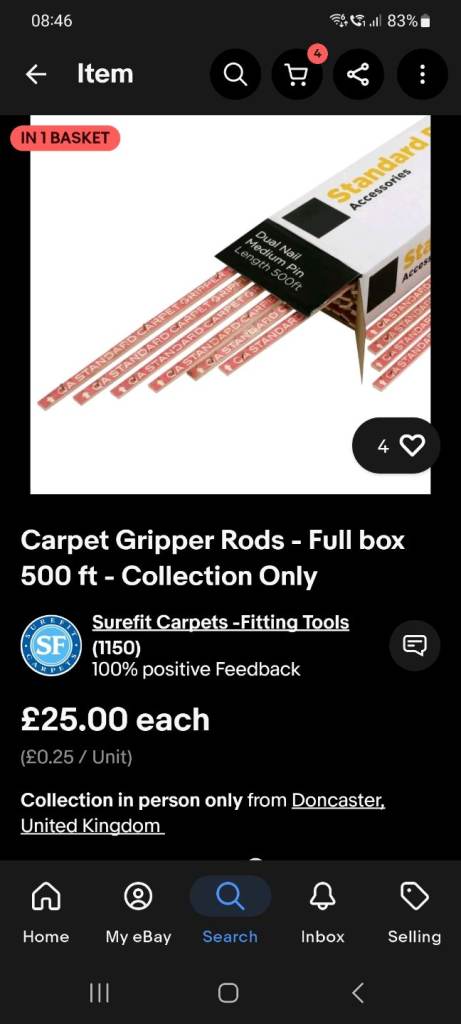 image for 3 boxes of 100x 5ft carpet tacks