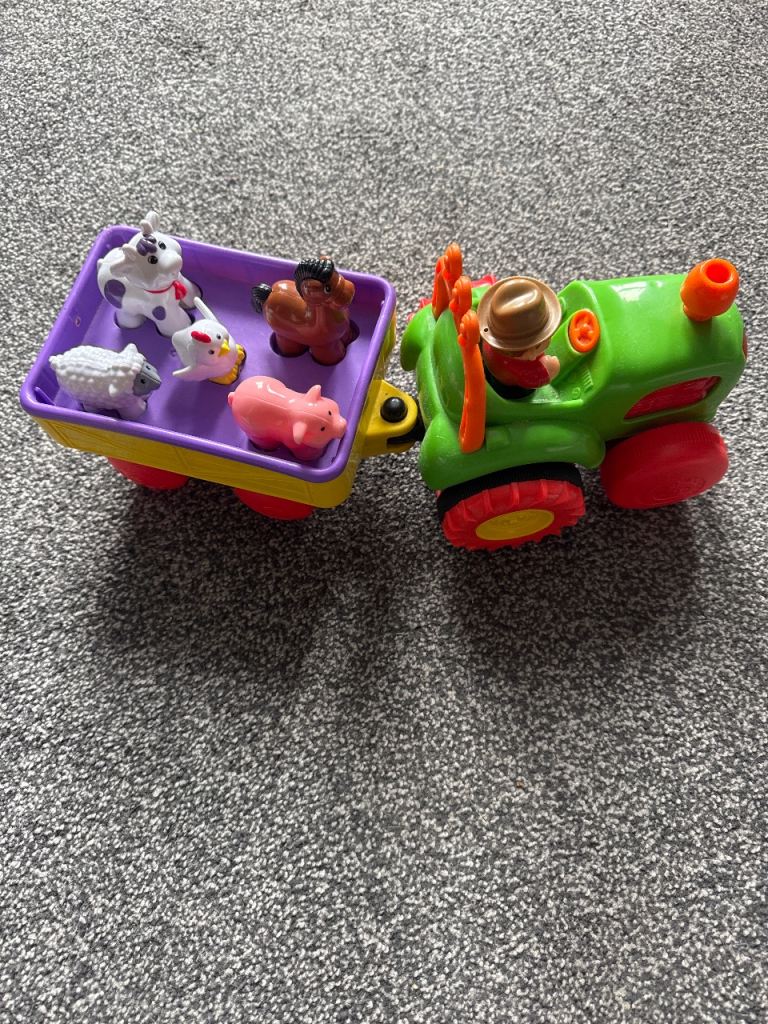 Kids' Tractor and Trailer with Farm Animals Toy