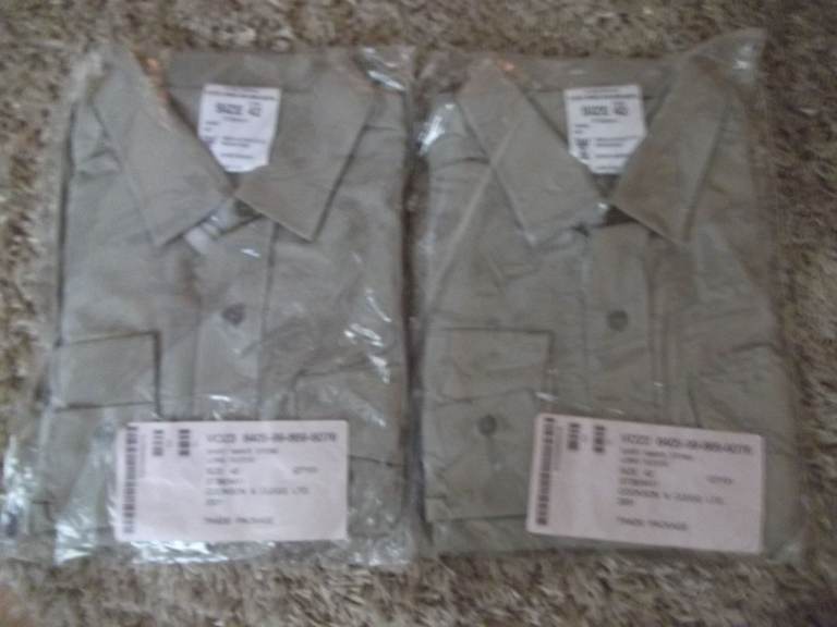 image for British Army Issue Shirt Man's Stone Long Sleeve Size 42 Collar. New
