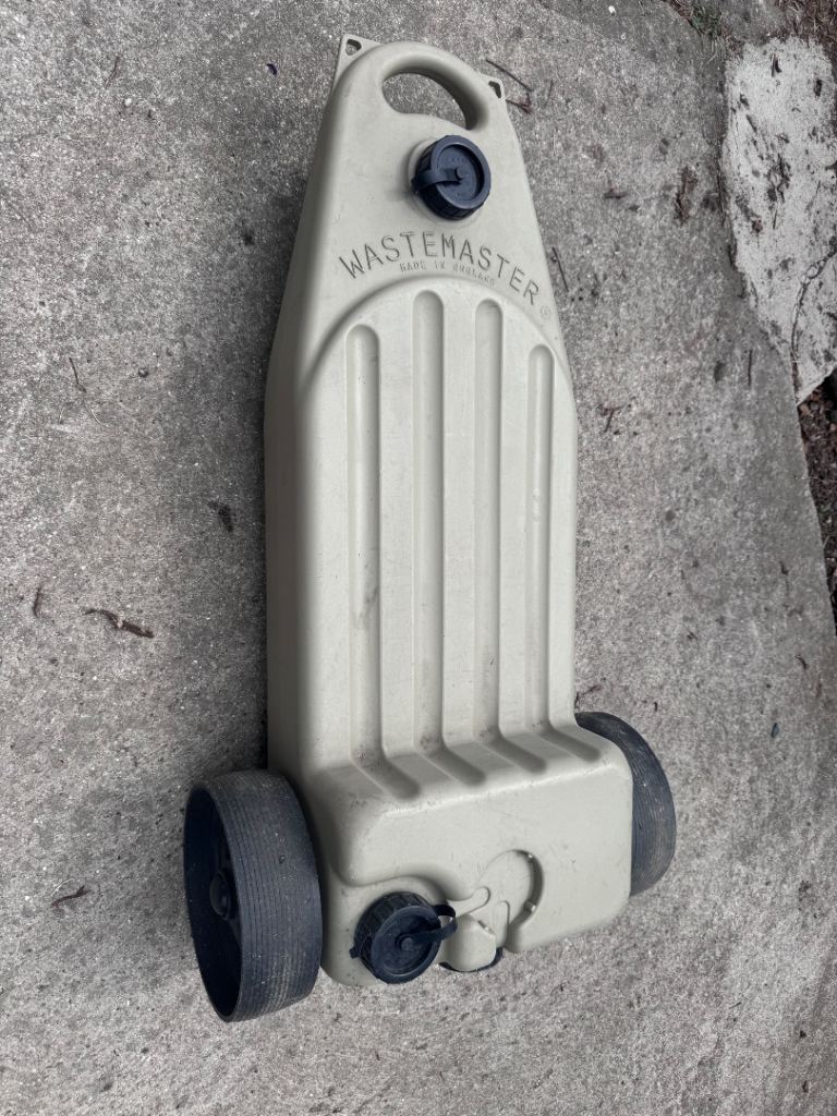 Caravan or campervan waste water container 
