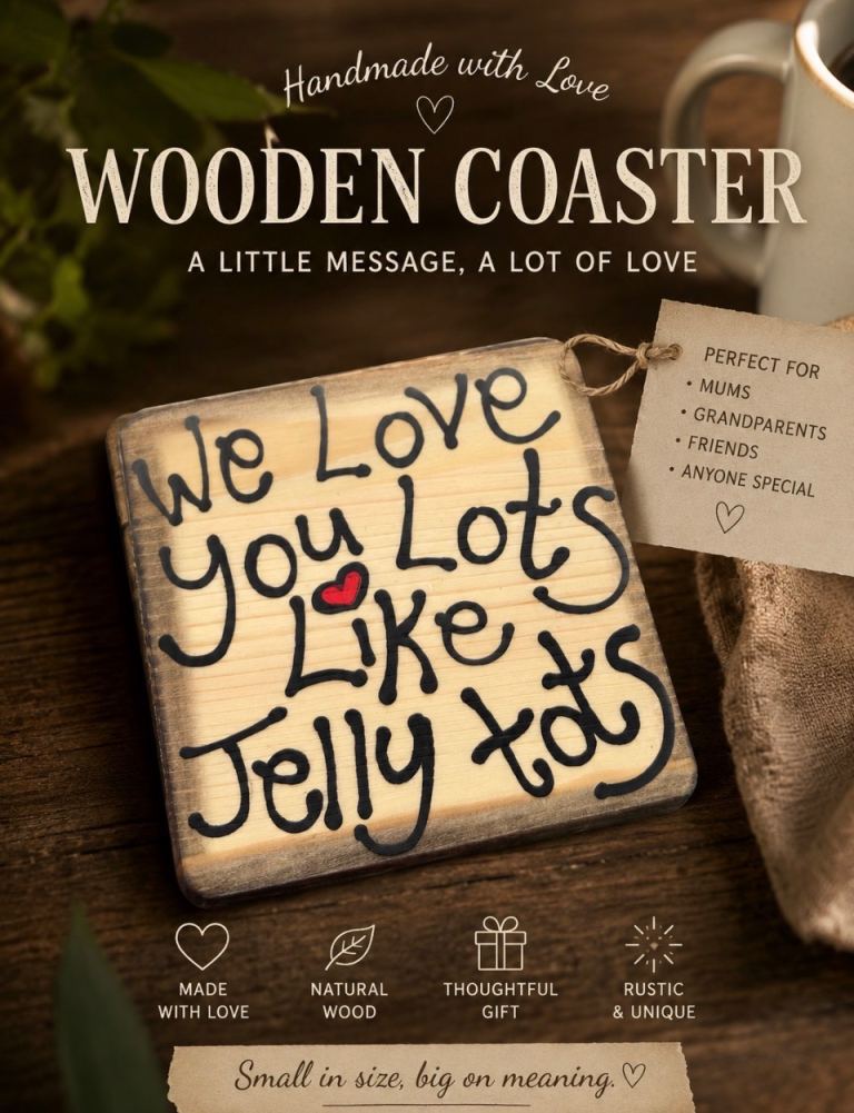 Wooden coaster, fridge magnet or sign, hand painted coaster 