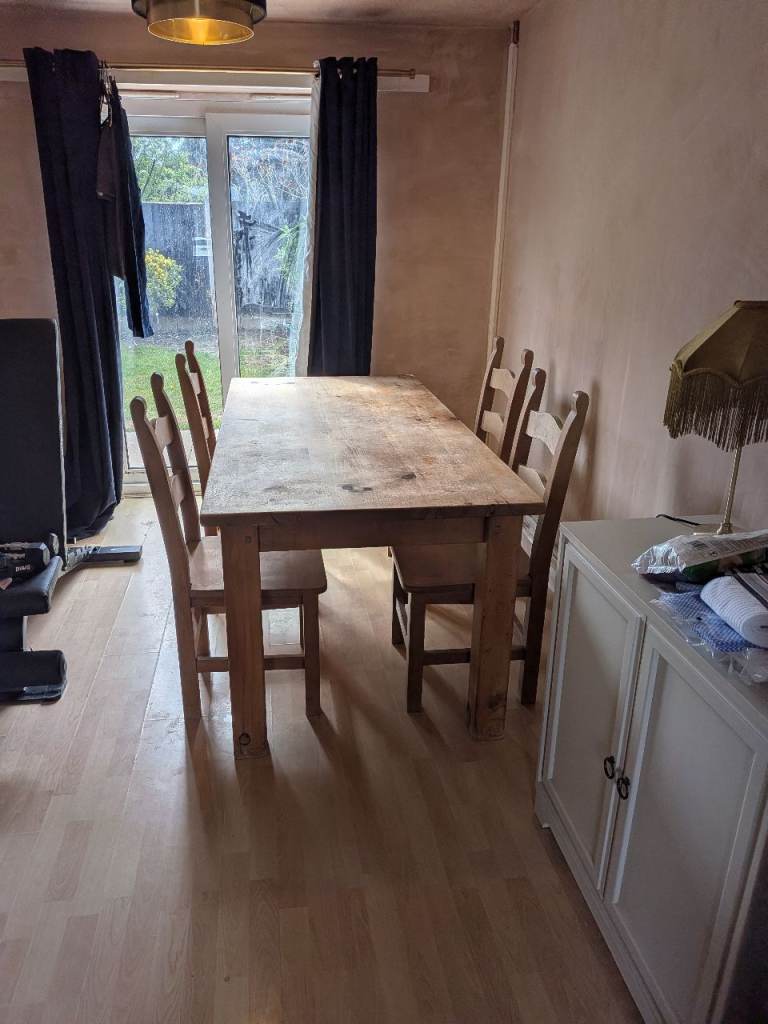 Solid wood table and chairs 