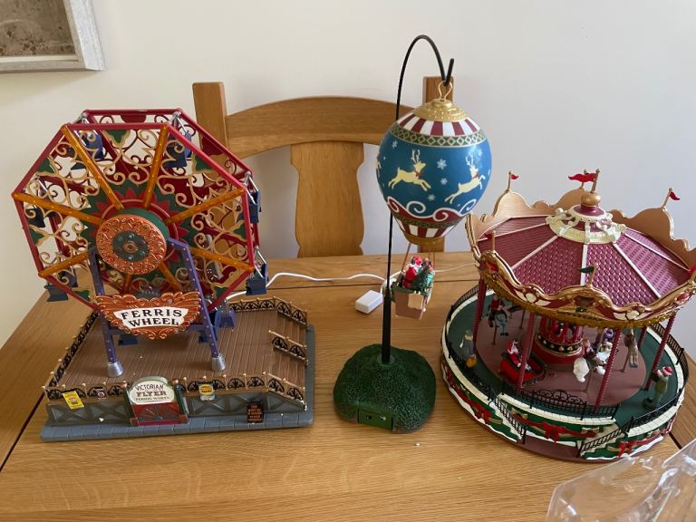 Lemax Christmas Village Collection - Ferris Wheel, Carousel, Tree Lot