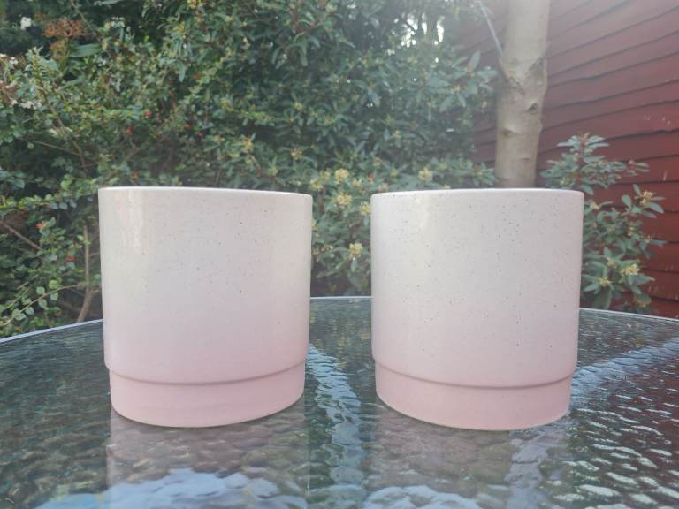 Light Pink/ White speckled Ceramic Planter Pots