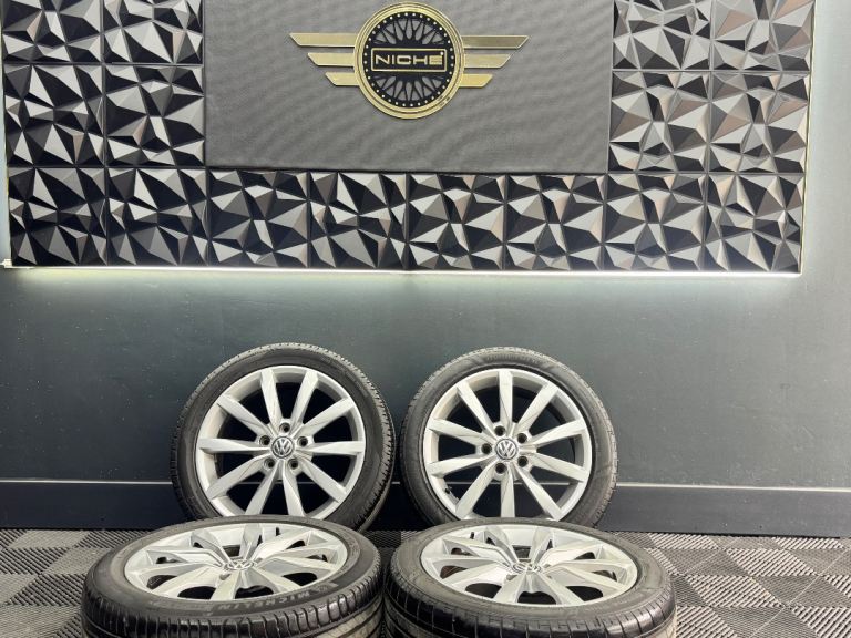 17” inch genuine vw dijons alloys wheels 5x112 golf caddy gtd gti gte touran