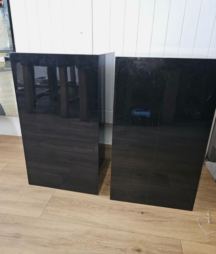 Next black gloss side table PAIR 