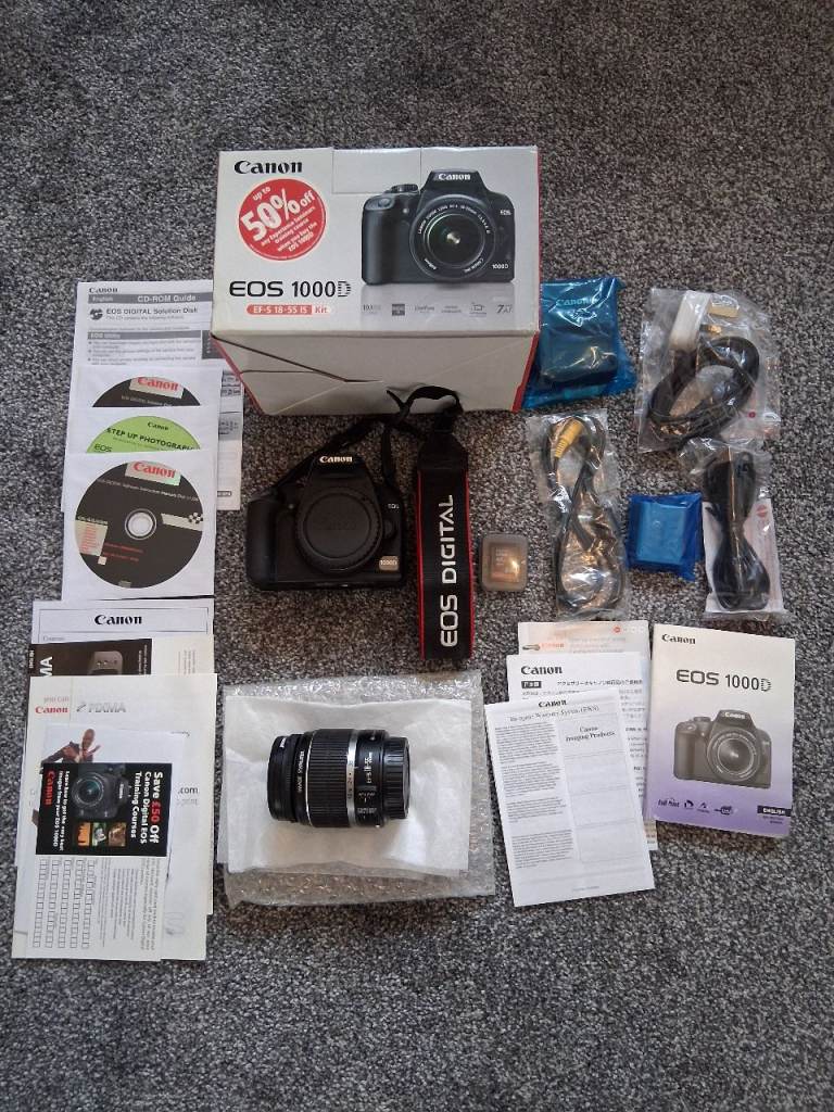 Canon EOS 1000D Kit DSLR Camera As New (Hardly Used)