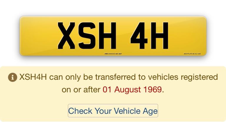 X SHAH - XSH4H number plate for sale
