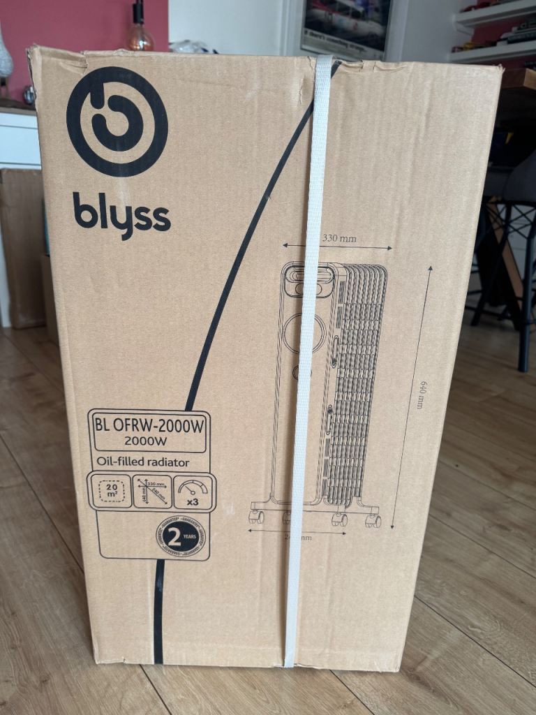 Oil filled radiator, Whyte brand-new from Screwfix