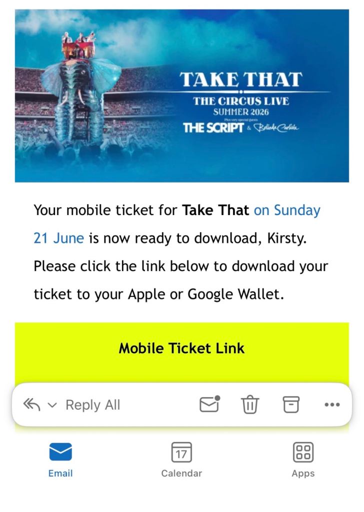 Take That 21st June 