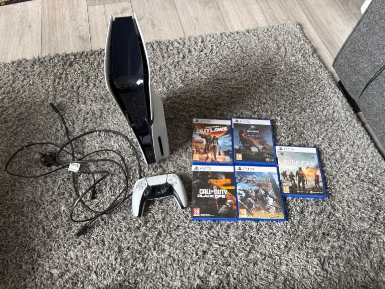 Sony PlayStation 5 Pro Console with Controller and 5 Games