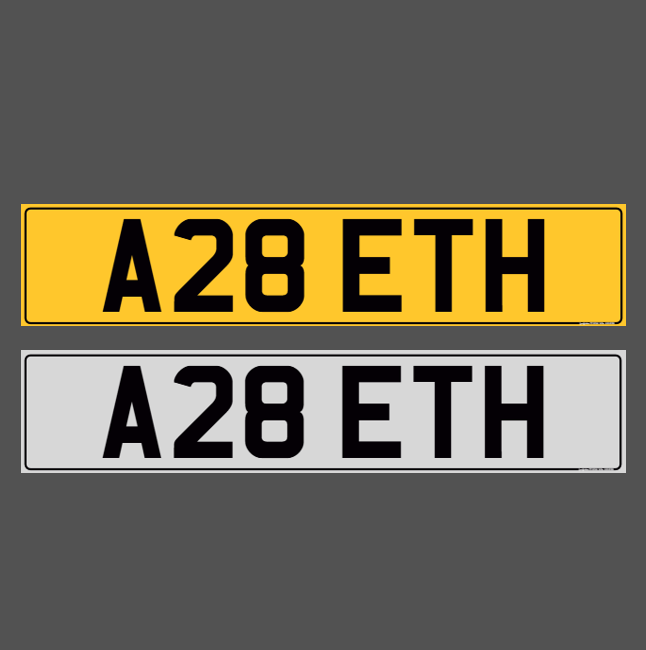 A28 ETH - BETH Registration Number Plate