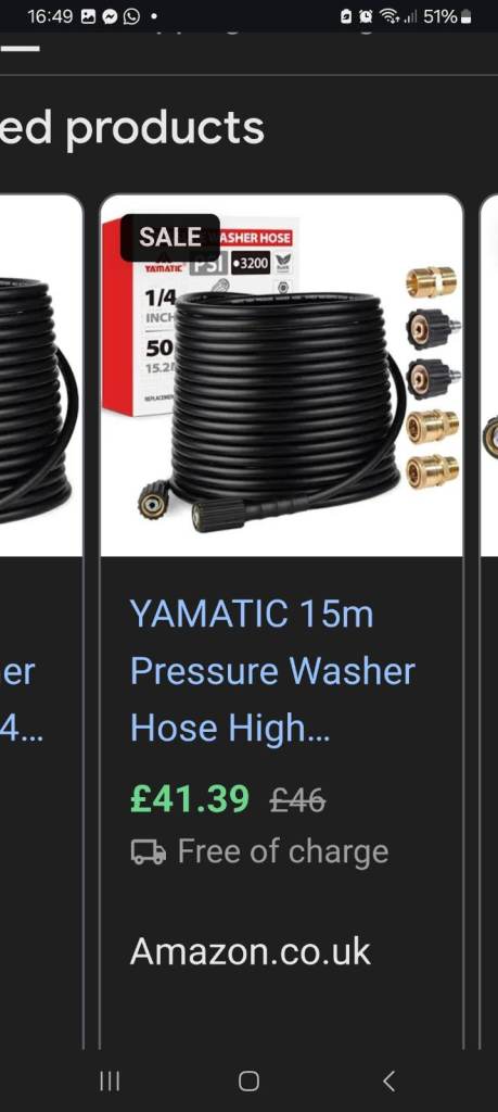new 15m replacement pressure washer hose £20 delivered