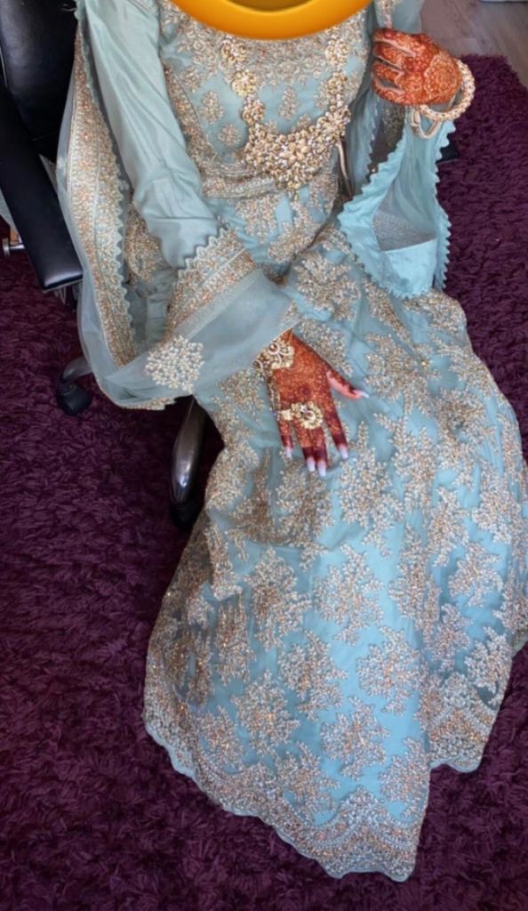 image for Bridal Dress Mint/bluey - Small Size 8-10