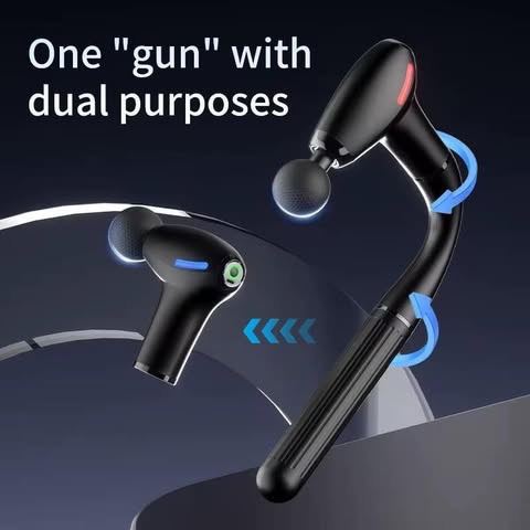 Dual Purpose Handheld Massage Gun With Interchangeable Heads