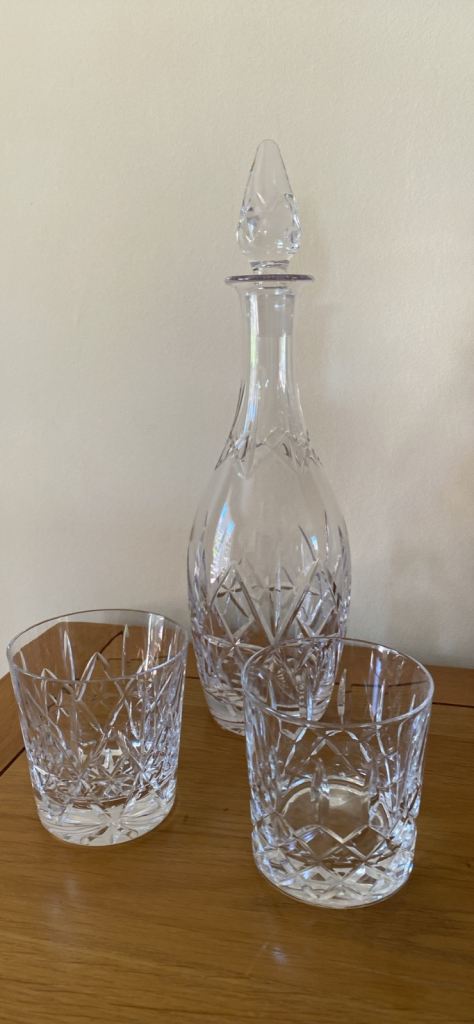 Cut Glass Decanter & Glasses