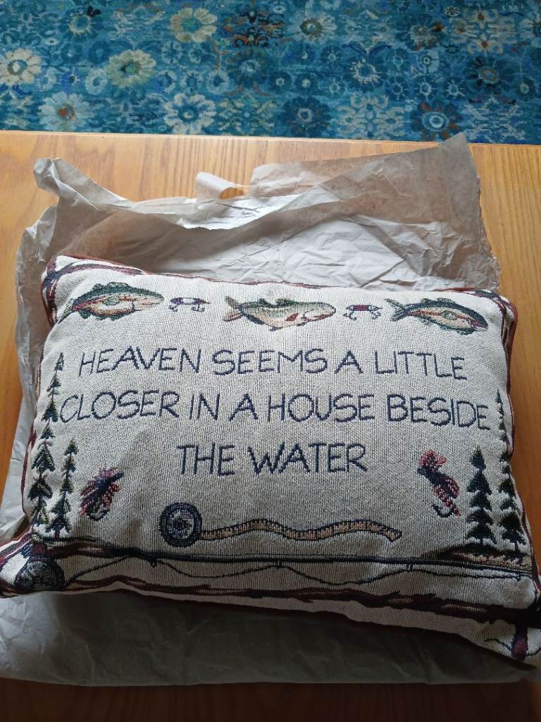 Decorative Fishing Themed Cushion – As Good As New