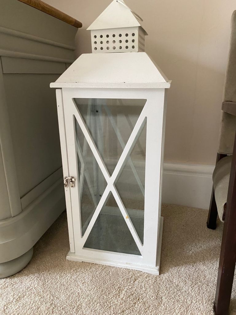 White wooden lantern