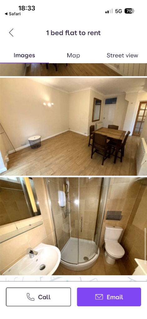 One bed ground floor flat with garden