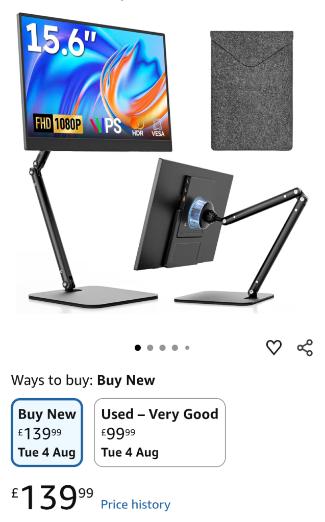 New 15.6 inch Portable Monitor - Full HD 1080p