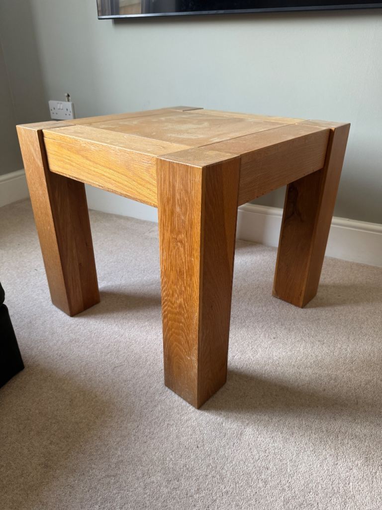 Solid oak side table 