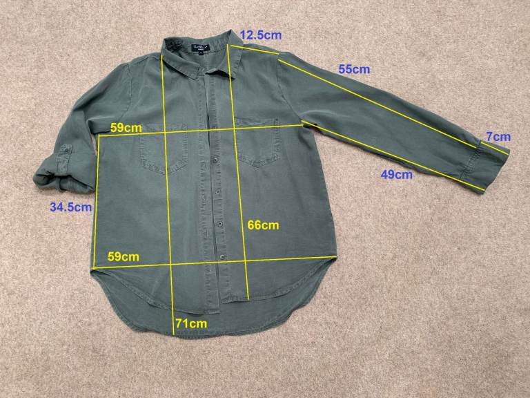 Velvet Heart Los Angeles Dark Green Tencel Shirt Long Sleeve UK Size XL