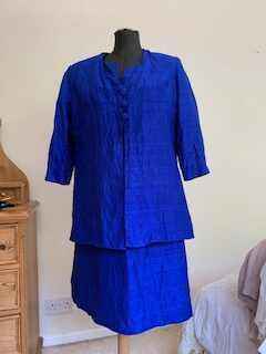 Lovely Hand made Blue Dress and Jacket Suit – Good Condition