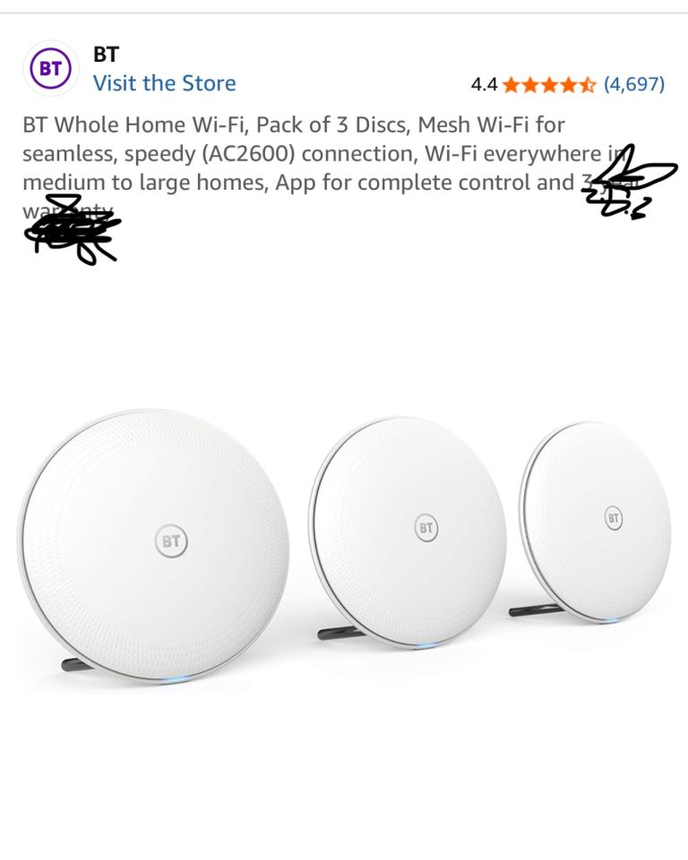 BT Whole home Wi-Fi with 3 units 