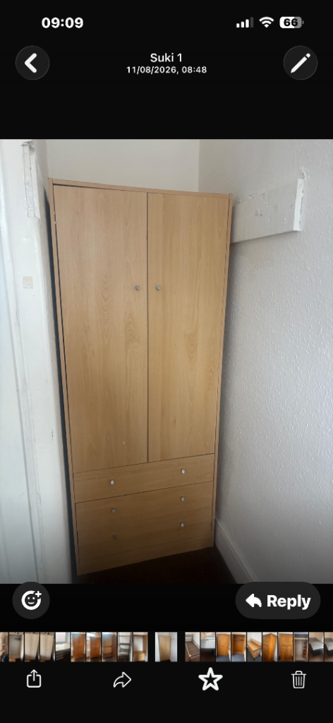 Wooden Wardrobe with Drawers – Good Condition