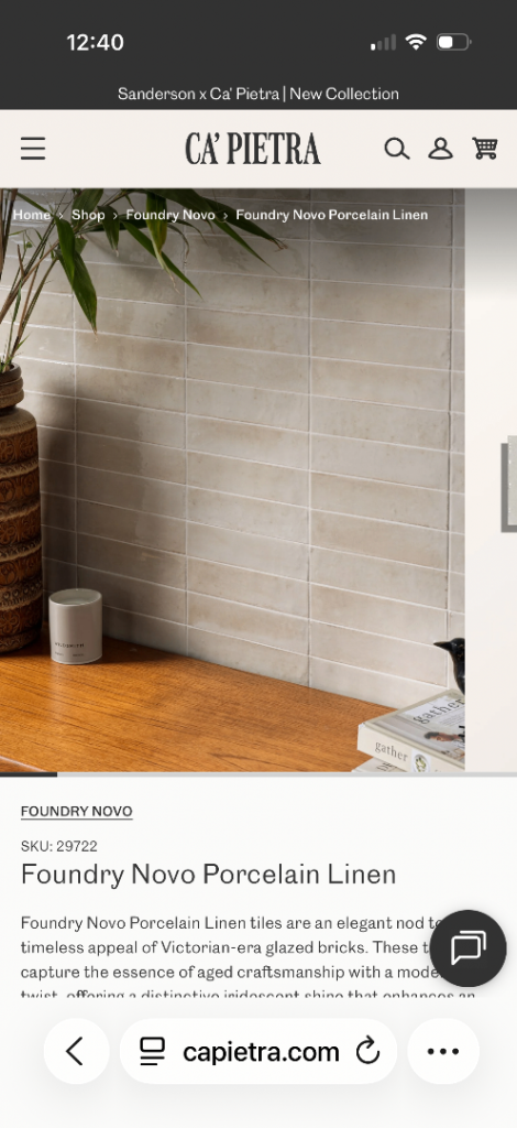 Capietra Foundry Novo Porcelain Linen