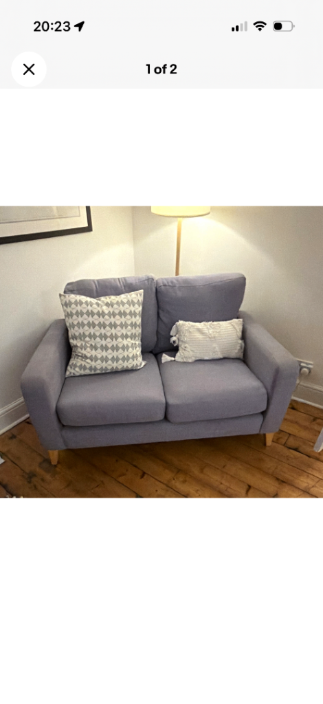 Marks & SpencerTwo-Seater Sofa – Good Condition, grey Fabric