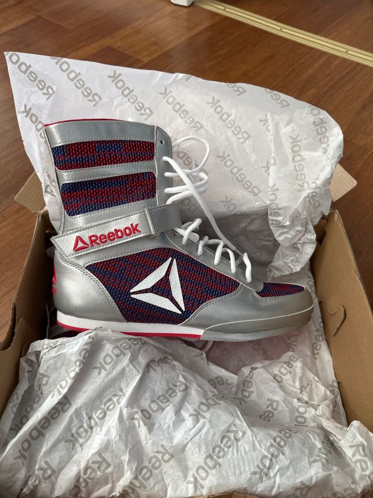 Reebok boxing boot silver/red/cobalt/wh