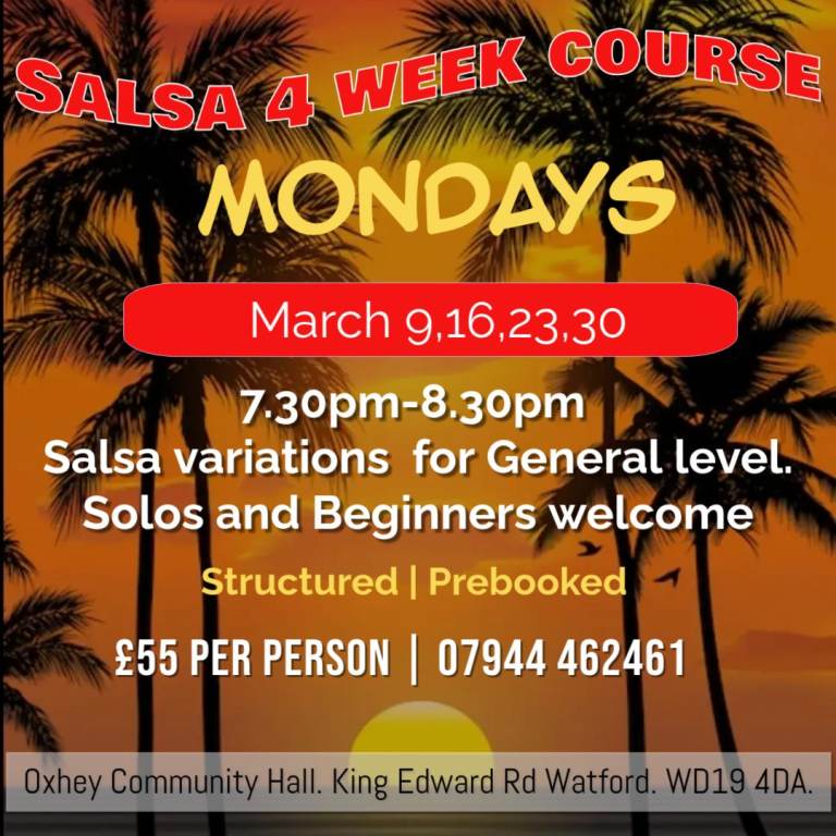 Salsa 4 week Monday classes Watford