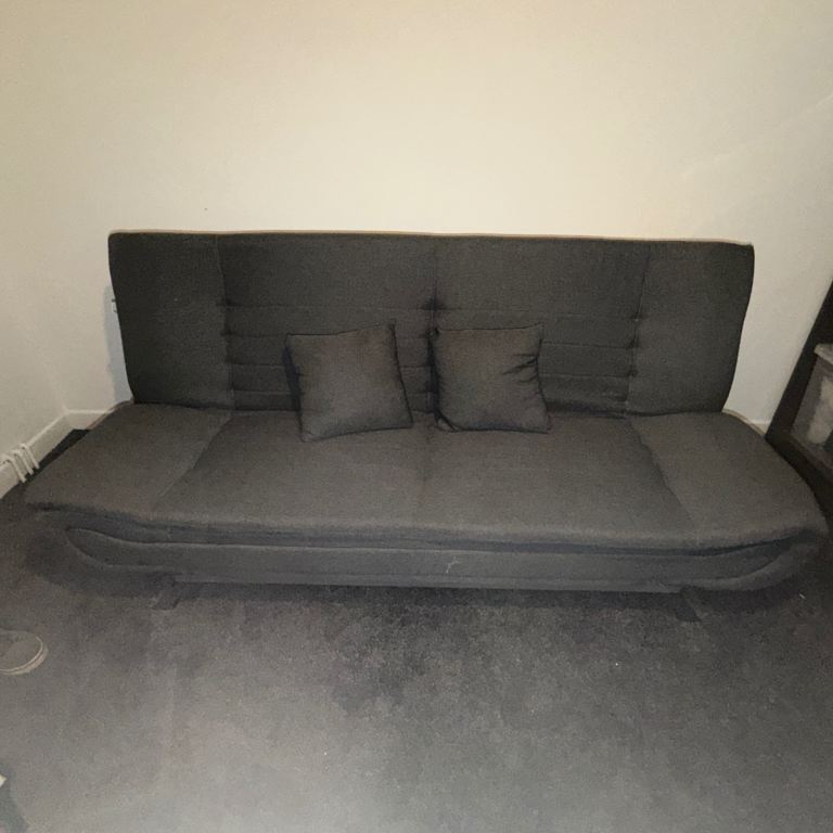 Grey Sofa Bed with Cushions – Good Condition