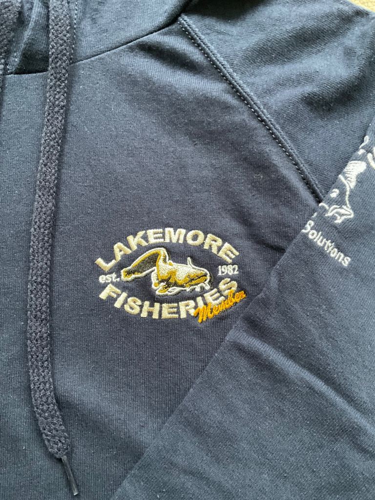 New Lakemore fisheries fishing hoodie hoody size medium