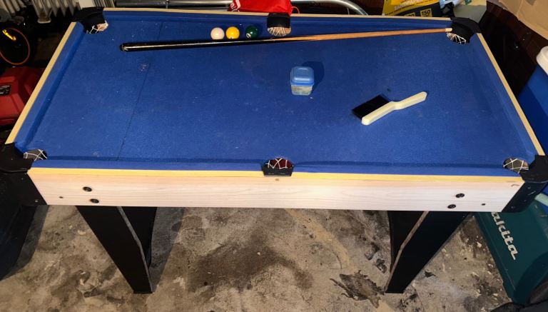 Compact Blue Pool/Snooker Table with Accessories