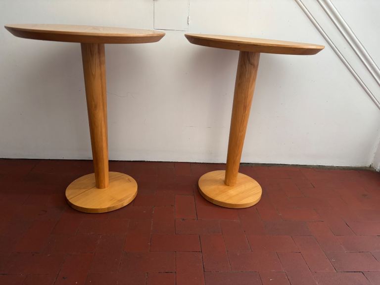 2 x Round Wooden Side Table Tops – 45cm – Great Condition