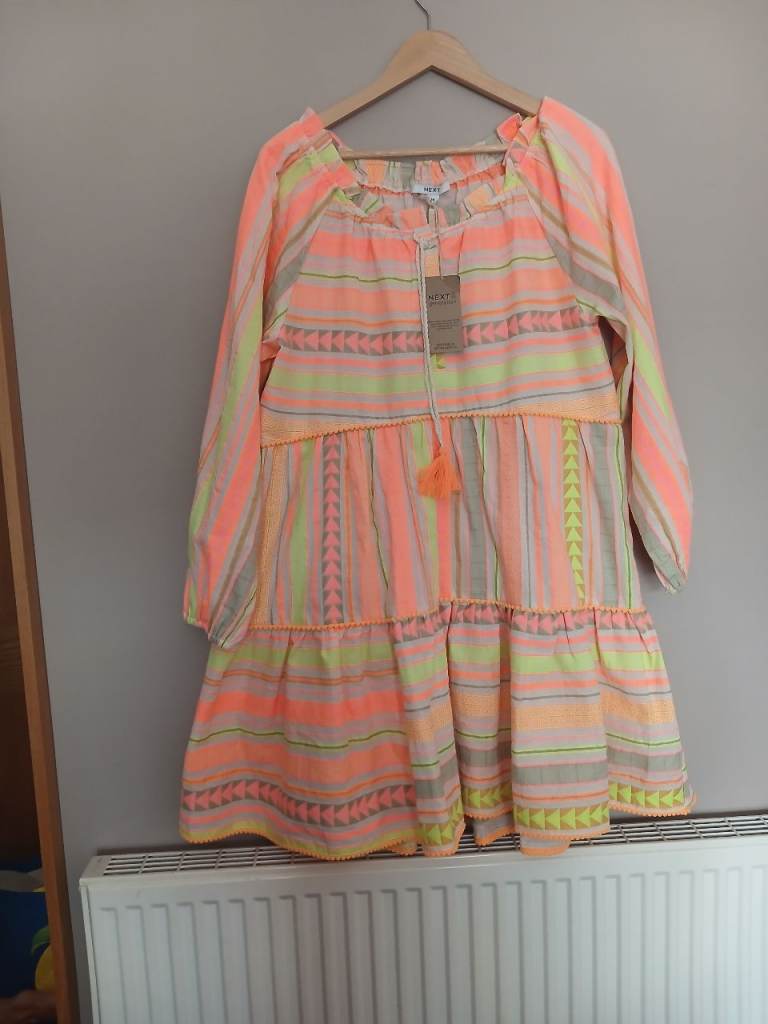 Ladies multi summer dress cotton next size medium