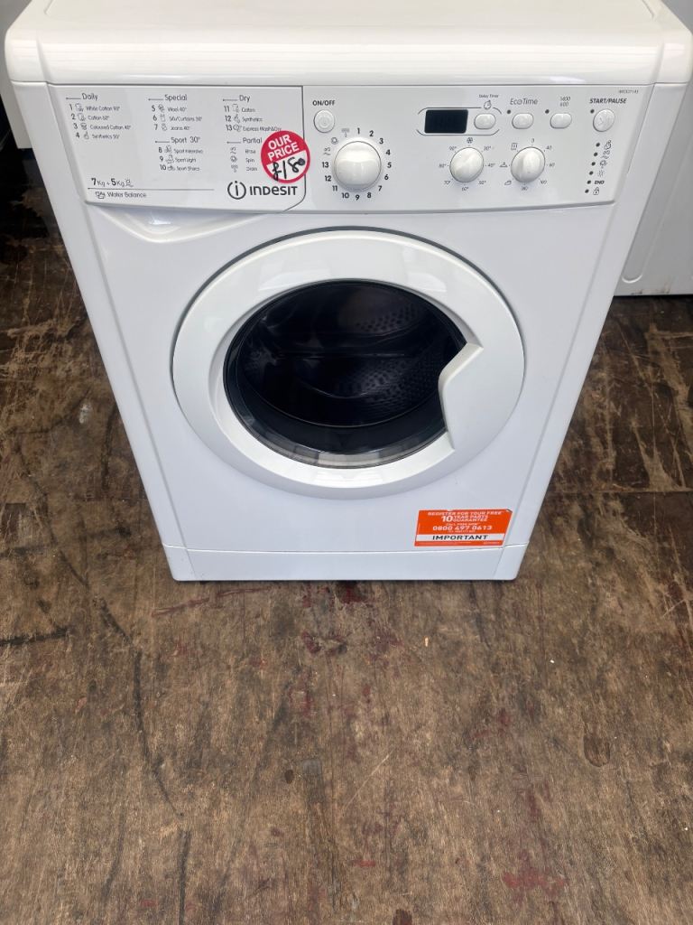 🔥INDESIT 7+5 WASHER DRYER COMBO £180 DELIVERED &FITTED 🔥DENTON APPLIANCES 🔥