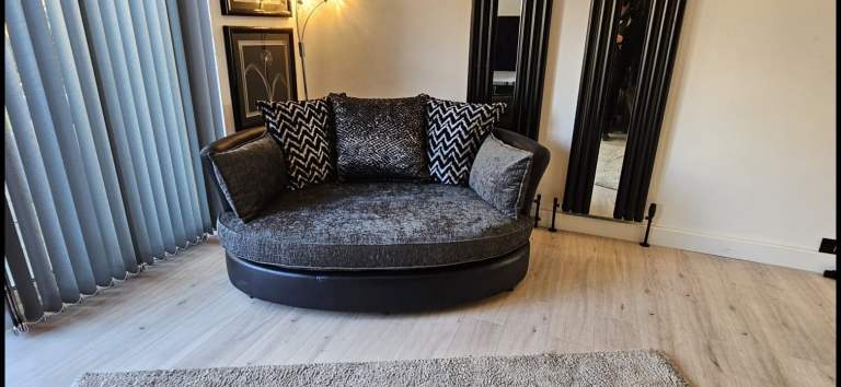 Brand New DFS®️ Evisa Charcoal Black Grey Snuggle Chair Cuddler Sofa RRP £679