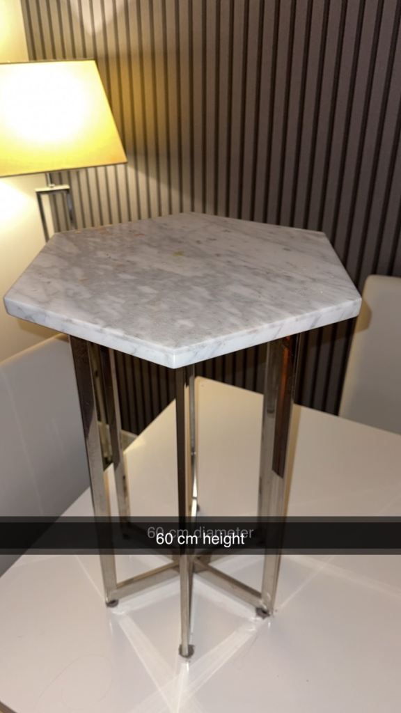 White marble side table 