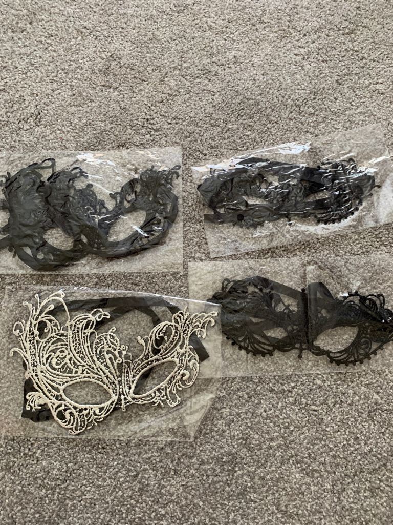4Pcs Masquerade Lace Mask, Women Masquerade Party Costume Party Halloween Carnival Ball Proms