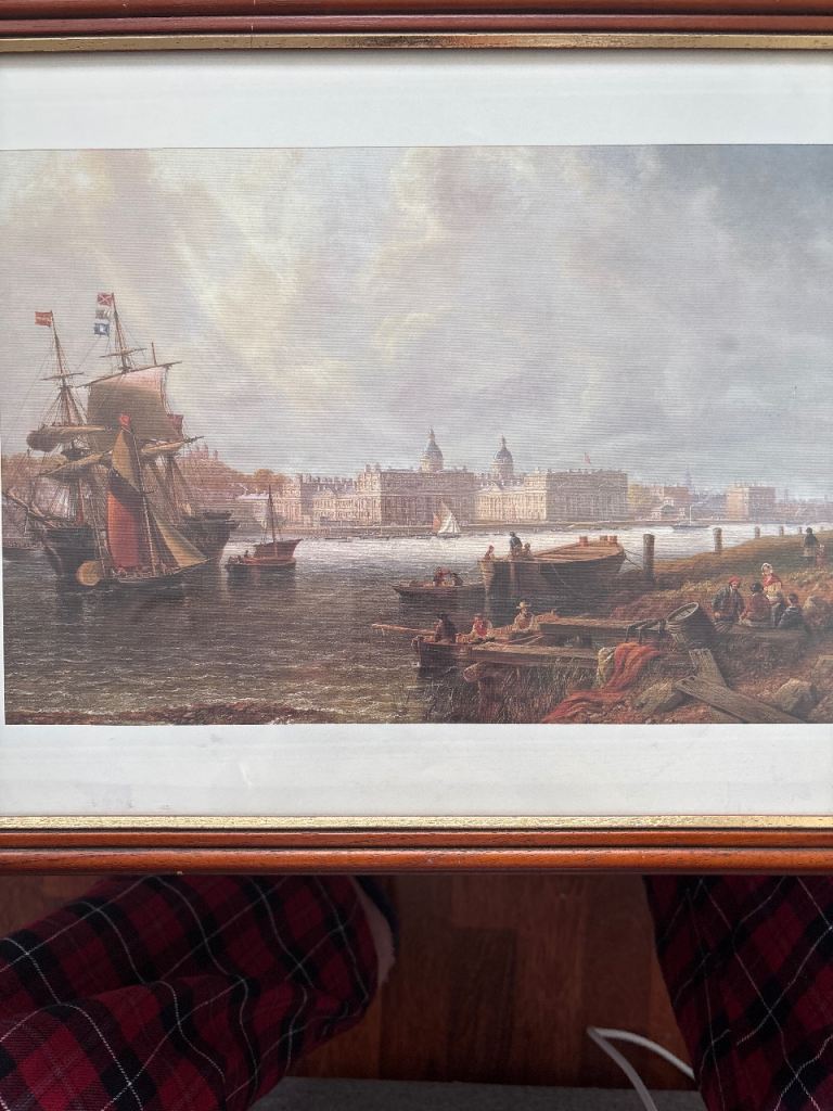 Framed Vintage Print of London River Scene