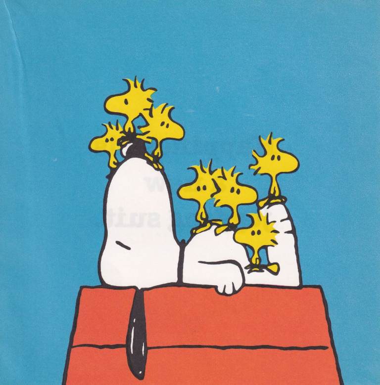 127. A Rare Original Print of SNOOPY ON HIS KENNEL WITH WOODSTOCK / PEANUTS