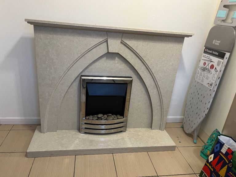 FREE Stone fireplace and electric fire
